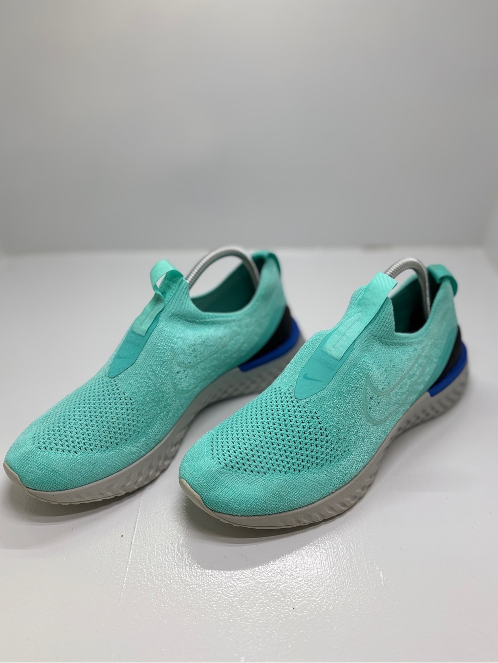 Nike React Phantom Run Flyknit Women's 11 Mint Aqua Running Shoes Slip On Sneake - Picture 2 of 12